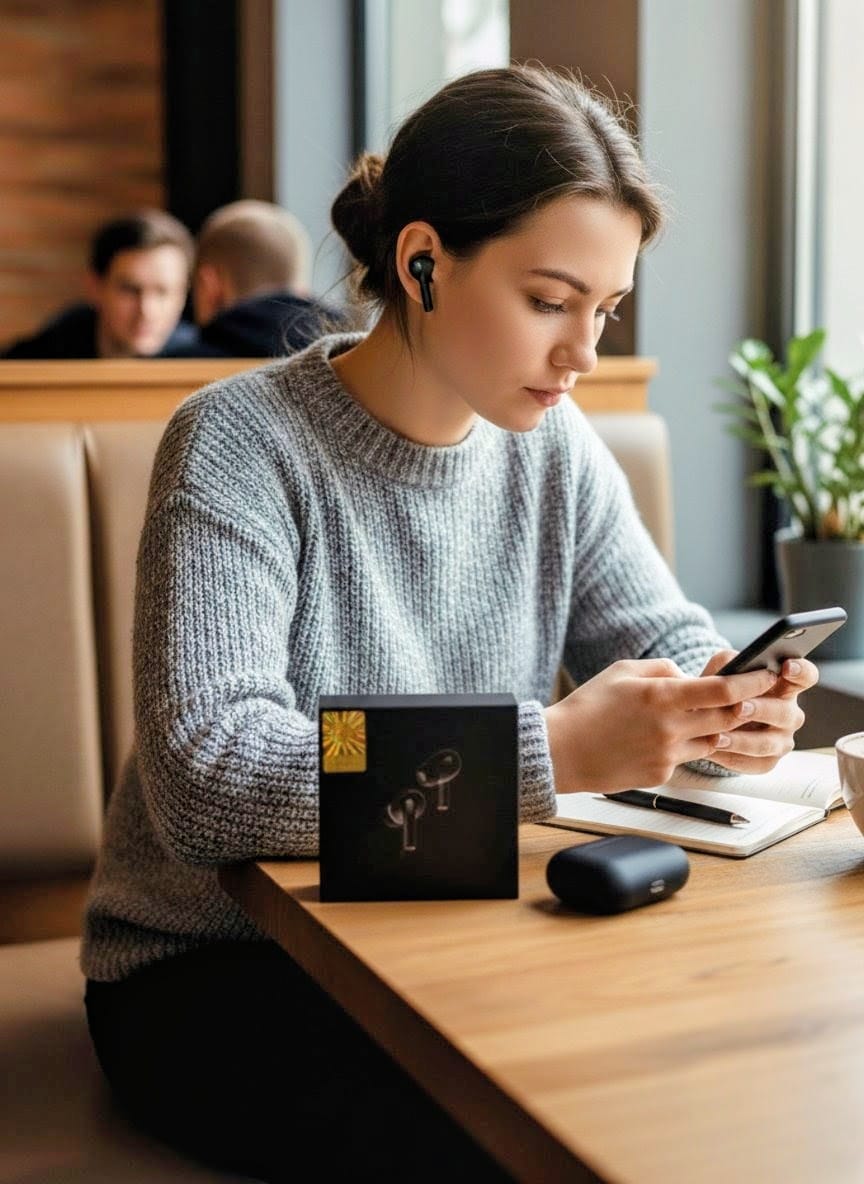 AirPods Pro 2 (Black Carbon & White) | Titanium Quality | Deep Bass & Buzzer Sound