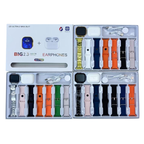 i-20 Ultra 3 Max Smart Watch Combo | Wireless Earbuds + 6 Straps + 1 Metal Chain | Silver, Black & Golden Colors