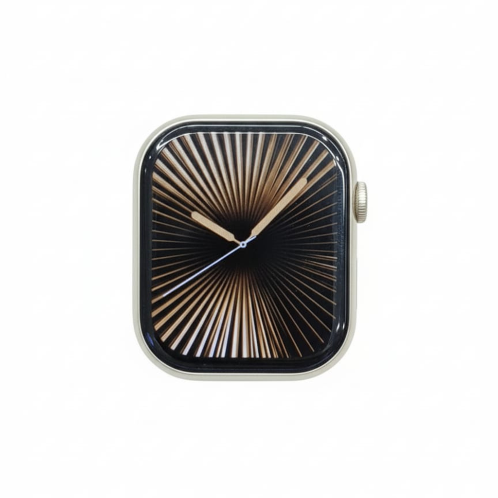 Apple Logo Watch Series 10 | Silver (Starlight) Dial | Strap Colors: Black, White & Pink