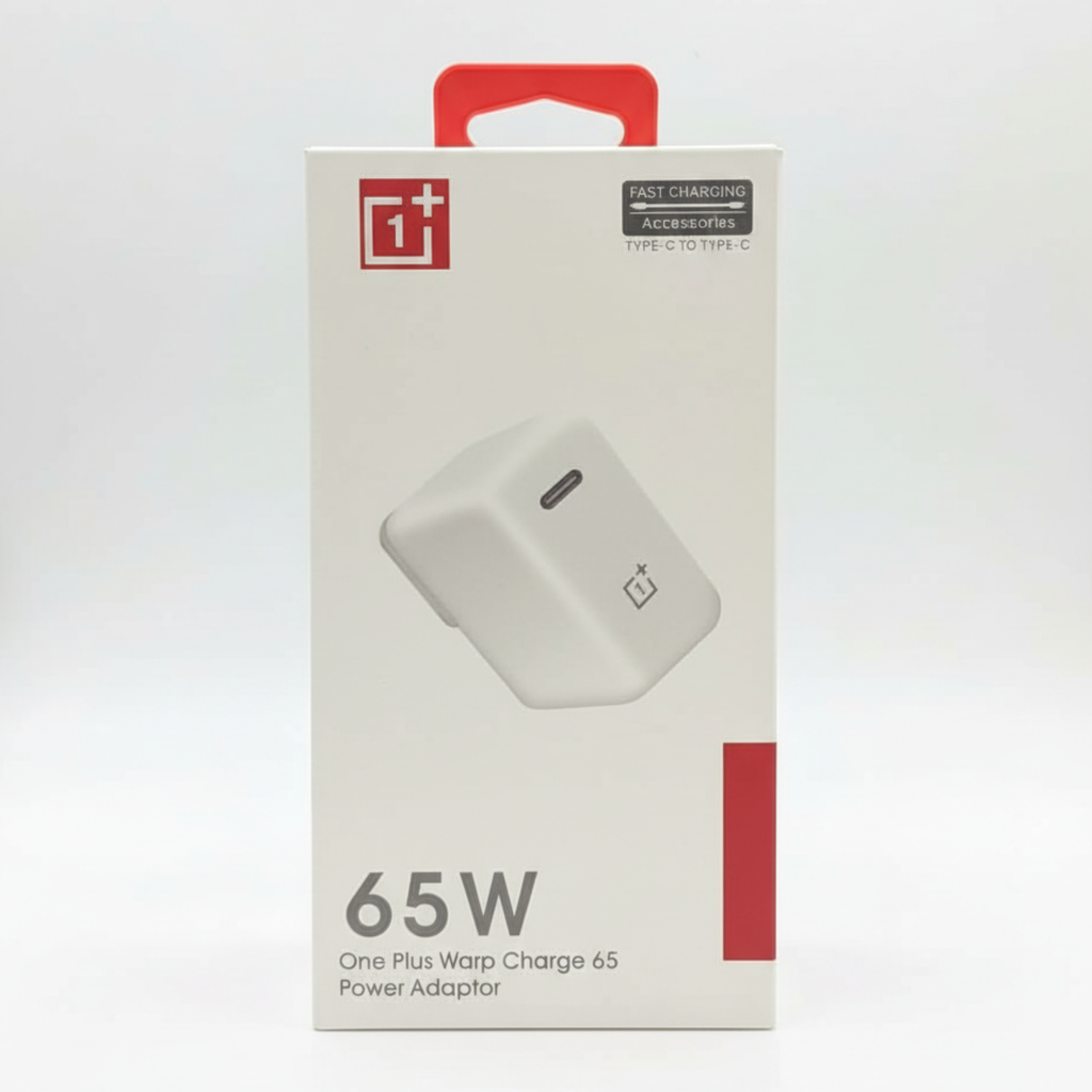 OnePlus 65W Warp Fast Charger with Type-C to Type-C Cable – Super VOOC Fast Charging Adapter for OnePlus & Android Phones