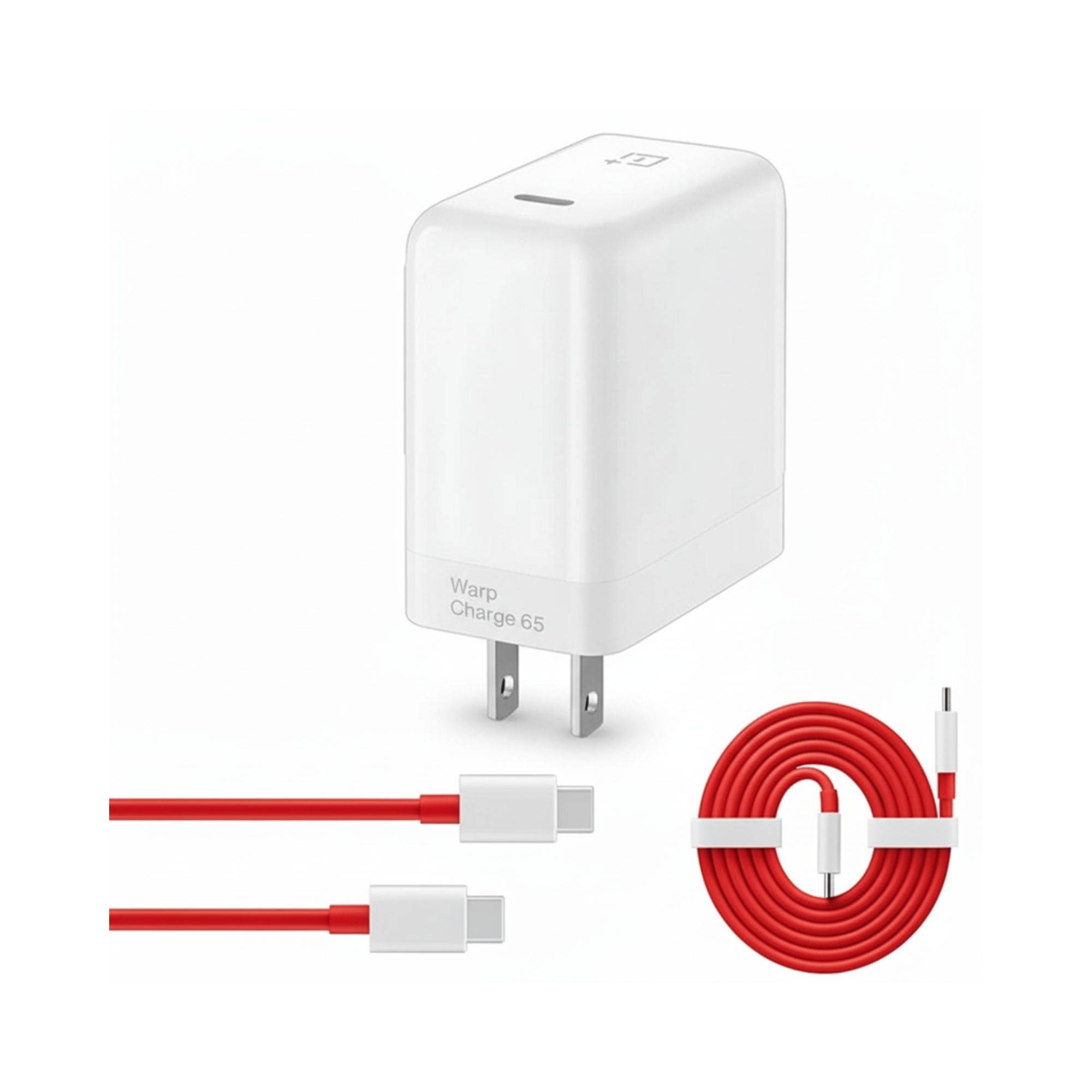 OnePlus 65W Warp Fast Charger with Type-C to Type-C Cable – Super VOOC Fast Charging Adapter for OnePlus & Android Phones